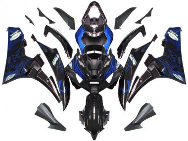 Noir Bleu Flamme Carénage Moto Yamaha R6 2006-2007