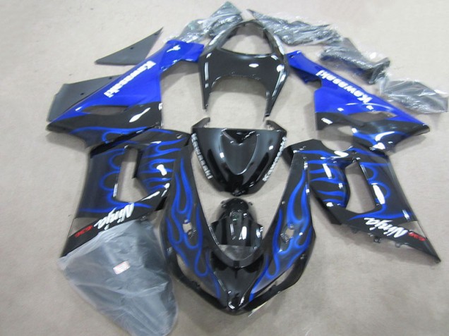 Noir Bleu Flamme Ninja 636 Carénage Moto Kawasaki ZX6R 2005-2006 Noir Bleu Flamme Ninja 636 Carénage Moto Kawasaki ZX6R 2005-2006