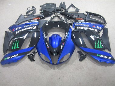 Noir Bleu Monster Carénage Moto Kawasaki ZX6R 2007-2008