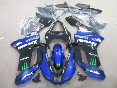 Noir Bleu Vert Monster Carénage Moto Kawasaki ZX6R 2007-2008