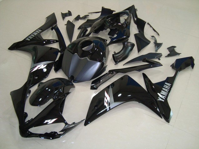 Noir Brillant Blanc Carénage Moto Yamaha R1 2007-2008 Noir Brillant Blanc Carénage Moto Yamaha R1 2007-2008