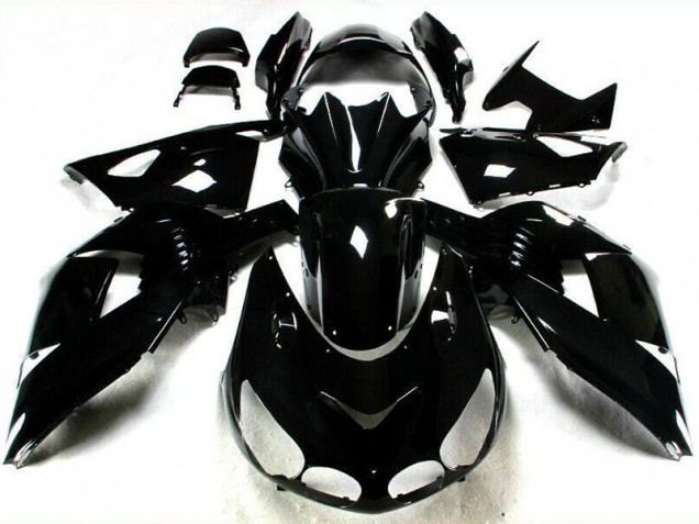 Noir Brillant Carénage Moto Kawasaki ZX14R ZZR 1400 2006-2011 Noir Brillant Carénage Moto Kawasaki ZX14R ZZR 1400 2006-2011