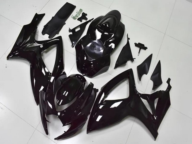 Noir Brillant Carénage Moto Suzuki GSXR 600 / 750 K6 2006-2007 Noir Brillant Carénage Moto Suzuki GSXR 600 / 750 K6 2006-2007