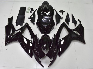 Noir Brillant Carénage Moto Suzuki GSXR 600 / 750 K6 2006-2007