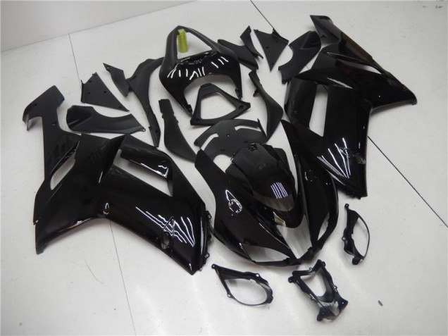 Noir Brillant Carénages Moto Kawasaki ZX6R 2007-2008 Noir Brillant Carénages Moto Kawasaki ZX6R 2007-2008