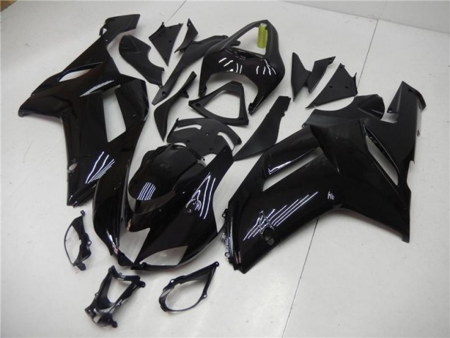 Noir Brillant Carénages Moto Kawasaki ZX6R 2007-2008 Noir Brillant Carénages Moto Kawasaki ZX6R 2007-2008