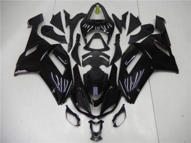 Noir Brillant Carénages Moto Kawasaki ZX6R 2007-2008