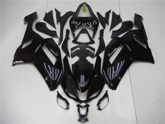 Noir Brillant Carénages Moto Kawasaki ZX6R 2007-2008 Noir Brillant Carénages Moto Kawasaki ZX6R 2007-2008