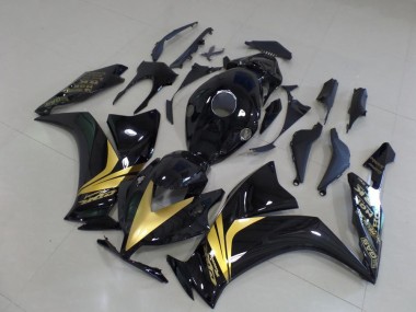 Noir Brillant Or Décalque Carénage Moto Honda CBR 1000 RR 2012-2016