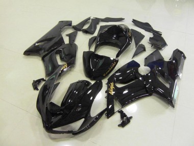 Noir Brillant Or Décalque Carénage Moto Kawasaki ZX6R 2005-2006