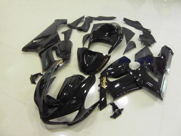 Noir Brillant Or Décalque Carénage Moto Kawasaki ZX6R 2005-2006 Noir Brillant Or Décalque Carénage Moto Kawasaki ZX6R 2005-2006
