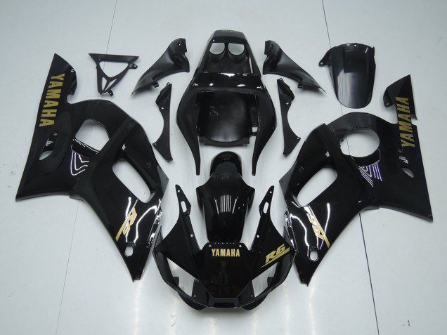 Noir Brillant Or Décalque Carénage Moto Yamaha R6 1998-2002 Noir Brillant Or Décalque Carénage Moto Yamaha R6 1998-2002