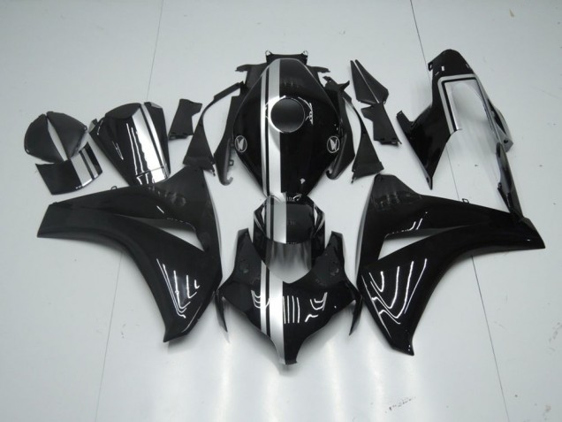 Noir Brillant avec Argent Bande Carénage Moto Honda CBR 1000 RR 2008-2011 Noir Brillant avec Argent Bande Carénage Moto Honda CBR 1000 RR 2008-2011