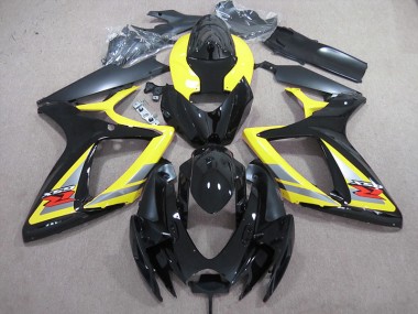 Noir Jaune Carénage Moto Suzuki GSXR 600 K6 2006-2007