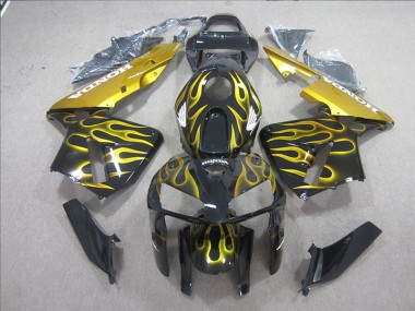 Noir Jaune Flamme Carénage Moto Honda CBR 600 RR 2005-2006