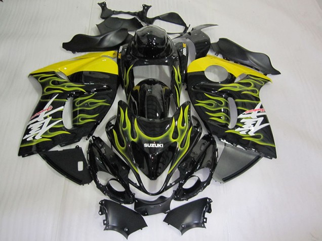 Noir Jaune Flamme Carénage Moto Suzuki GSXR 1300 Hayabusa 2008-2019 Noir Jaune Flamme Carénage Moto Suzuki GSXR 1300 Hayabusa 2008-2019
