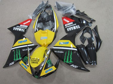 Noir Jaune Motul Monster Carénage Moto Yamaha R1 2009-2011