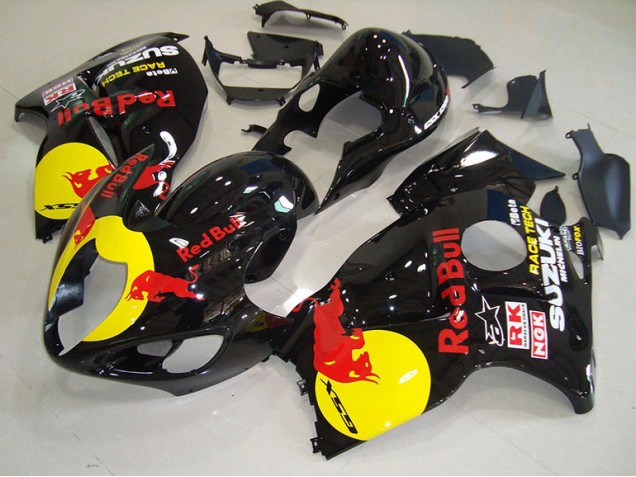 Noir Jaune Red Bull Carénage Moto Suzuki GSXR 1300 Hayabusa 1996-2007 Noir Jaune Red Bull Carénage Moto Suzuki GSXR 1300 Hayabusa 1996-2007