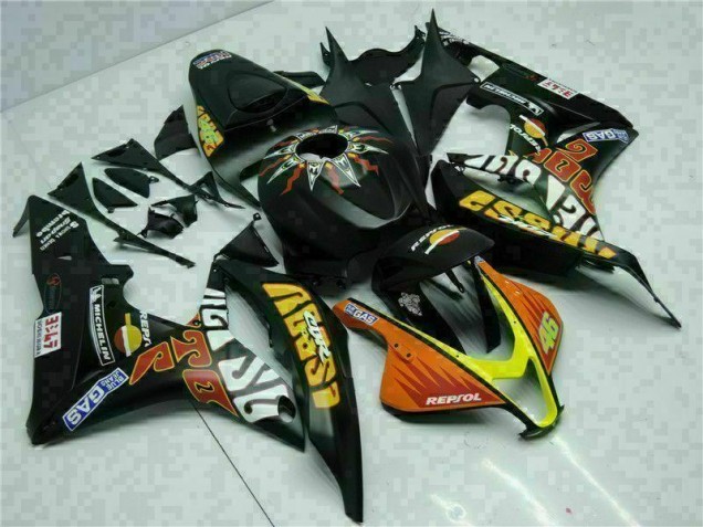 Noir Jaune Repsol 46 Carénage Moto Honda CBR 600 RR 2007-2008 Noir Jaune Repsol 46 Carénage Moto Honda CBR 600 RR 2007-2008