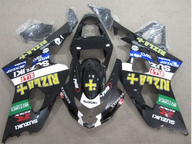 Noir Jaune Rizla Carénage Moto Suzuki GSXR 600 K4 2004-2005