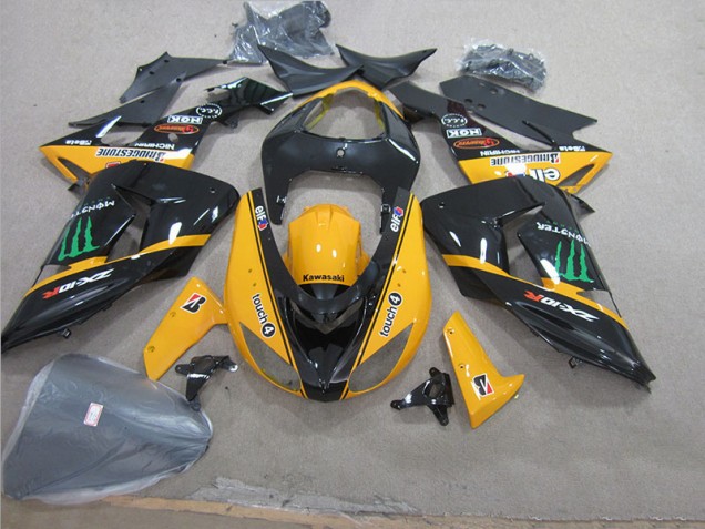 Noir Jaune Touch4 Monster Carénage Moto Kawasaki ZX10R 2006-2007 Noir Jaune Touch4 Monster Carénage Moto Kawasaki ZX10R 2006-2007