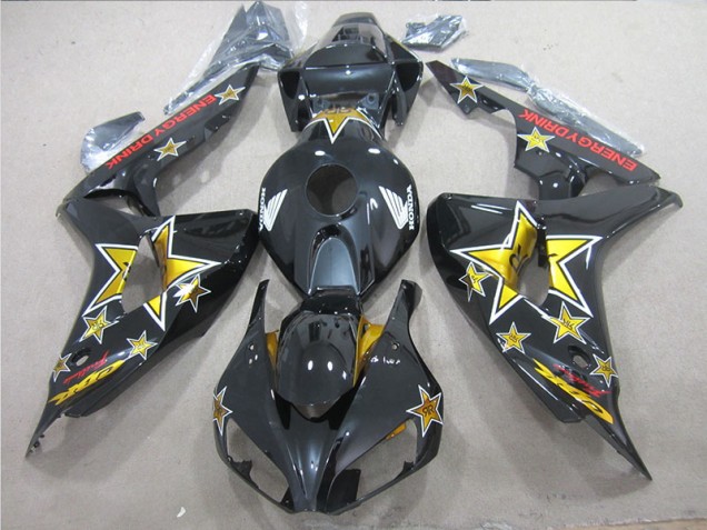 Noir Jaune Énergie DRINK Carénage Moto Honda CBR 1000 RR 2006-2007 Noir Jaune Énergie DRINK Carénage Moto Honda CBR 1000 RR 2006-2007