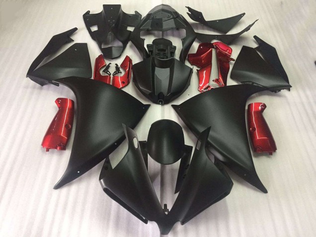Noir Mat Brillant Rouge Carénage Moto Yamaha R1 2009-2011 Noir Mat Brillant Rouge Carénage Moto Yamaha R1 2009-2011