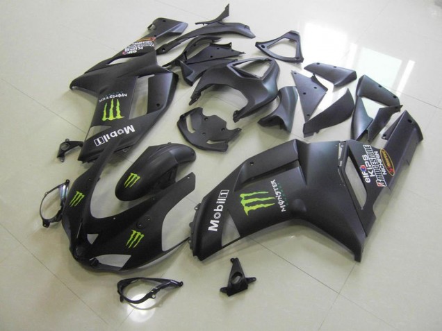 Noir Mat Monster Carénage Moto Kawasaki ZX6R 2007-2008 Noir Mat Monster Carénage Moto Kawasaki ZX6R 2007-2008