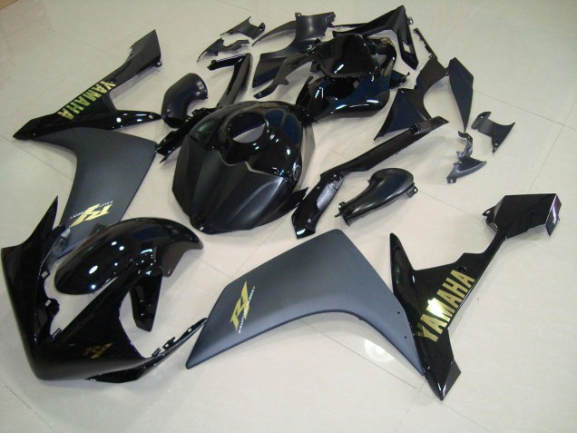 Noir Mat Or Carénage Moto Yamaha R1 2007-2008 Noir Mat Or Carénage Moto Yamaha R1 2007-2008