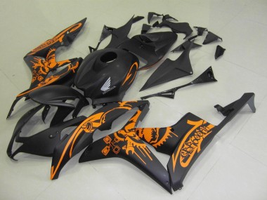Noir Mat Orange Décalque Carénage Moto Honda CBR 600 RR 2007-2008