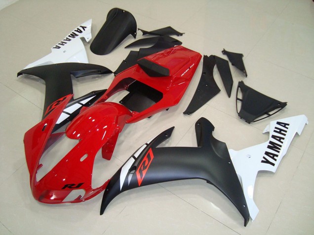 Noir Mat Rouge Carénage Moto Yamaha R1 2002-2003 Noir Mat Rouge Carénage Moto Yamaha R1 2002-2003