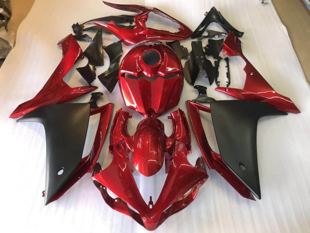 Noir Mat Rouge Carénages Moto Yamaha R1 2007-2008 Noir Mat Rouge Carénages Moto Yamaha R1 2007-2008
