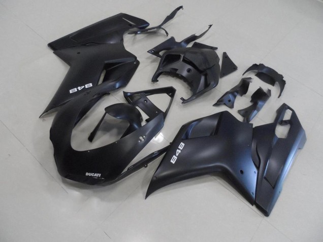 Noir Mat avec Blanc 848 Carénage Moto Ducati 848 1098 1198 2007-2014 Noir Mat avec Blanc 848 Carénage Moto Ducati 848 1098 1198 2007-2014