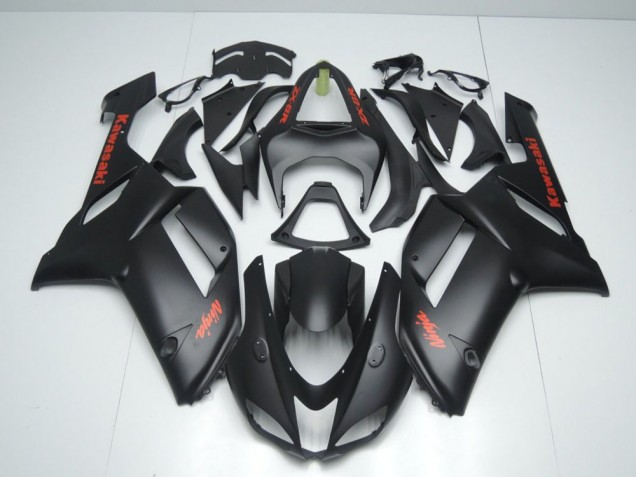 Noir Mat avec Rouge Décalque Carénage Moto Kawasaki ZX6R 2007-2008 Noir Mat avec Rouge Décalque Carénage Moto Kawasaki ZX6R 2007-2008