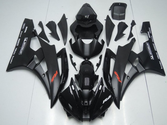 Noir Mat et Noir Brillant Carénage Moto Yamaha R6 2006-2007 Noir Mat et Noir Brillant Carénage Moto Yamaha R6 2006-2007