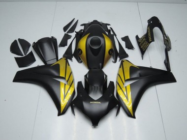 Noir Mat et Or Carénage Moto Honda CBR 1000 RR 2008-2011
