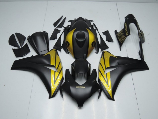 Noir Mat et Or Carénage Moto Honda CBR 1000 RR 2008-2011