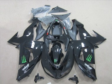 Noir Ninja Vert Monster Carénage Moto Kawasaki ZX6R 2007-2008
