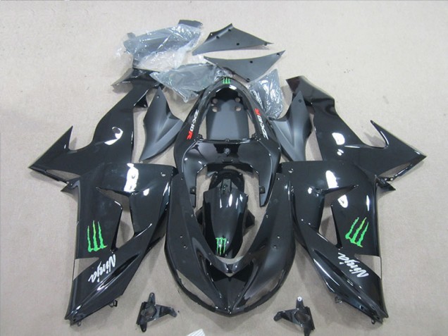 Noir Ninja Vert Monster Carénage Moto Kawasaki ZX6R 2007-2008 Noir Ninja Vert Monster Carénage Moto Kawasaki ZX6R 2007-2008