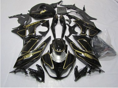 Noir Or Carénage Moto Kawasaki ZX6R 2009-2012