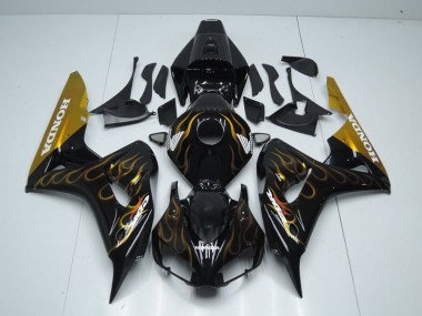 Noir Or Flamme Carénage Moto Honda CBR 1000 RR 2006-2007