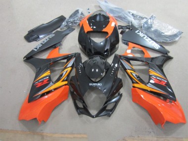 Noir Orange Carénage Moto Suzuki GSXR 1000 K7 2007-2008