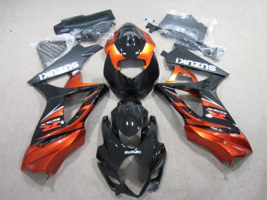 Noir Orange Carénages Moto Suzuki GSXR 1000 K7 2007-2008