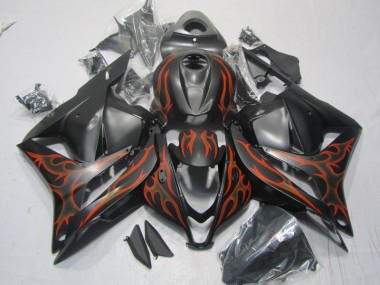 Noir Orange Flamme Carénage Moto Honda CBR 600 RR 2009-2012