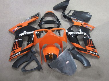 Noir Orange Monster Carénage Moto Kawasaki ZX6R 2003-2004