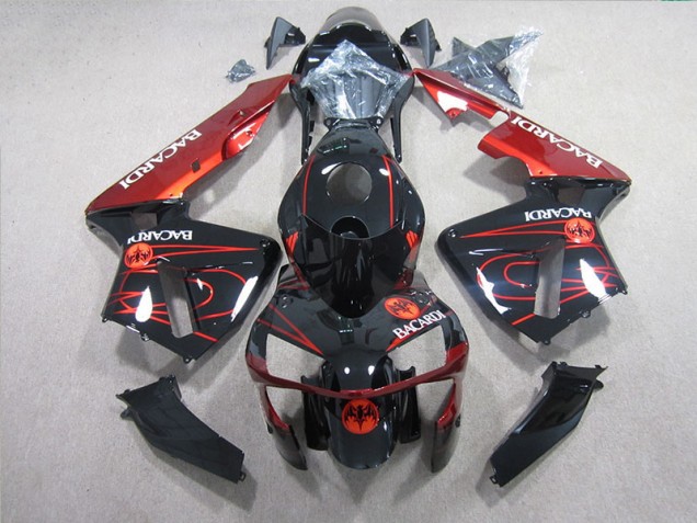Noir Rouge BACARDI Carénage Moto Honda CBR 600 RR 2005-2006 Noir Rouge BACARDI Carénage Moto Honda CBR 600 RR 2005-2006