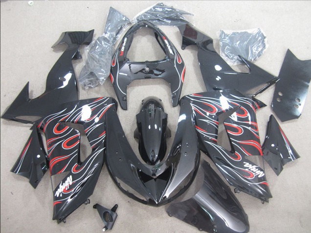 Noir Rouge Blanc Flamme Ninja Carénage Moto Kawasaki ZX10R 2006-2007 Noir Rouge Blanc Flamme Ninja Carénage Moto Kawasaki ZX10R 2006-2007