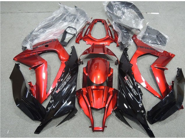 Noir Rouge Carénage Moto Kawasaki ZX10R 2011-2015 Noir Rouge Carénage Moto Kawasaki ZX10R 2011-2015