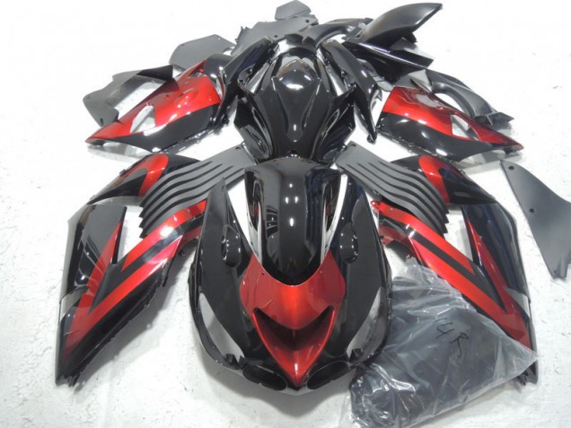 Noir Rouge Carénage Moto Kawasaki ZX14R ZZR 1400 2006-2011 Noir Rouge Carénage Moto Kawasaki ZX14R ZZR 1400 2006-2011