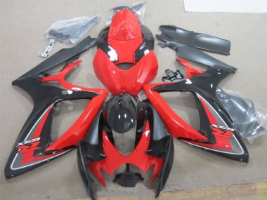 Noir Rouge Carénage Moto Suzuki GSXR 600 K6 2006-2007